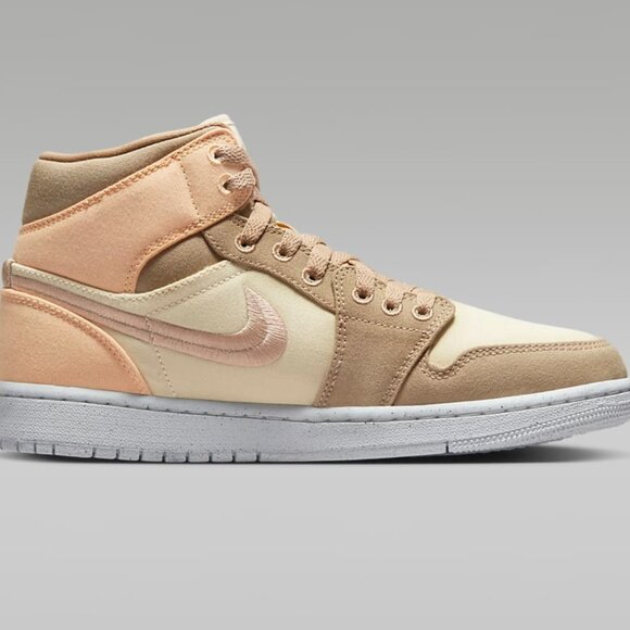 AIR JORDAN 1 Mid SE "Canvas Khaki" Sneakers- LIMITED Release- Women's Size 9 - Picture 3 of 11